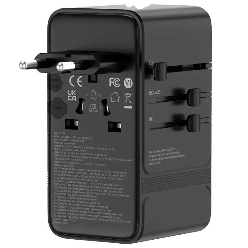 Powerology Spetrova Travel Powerstation PD205w 6x Type-c &1 Usb Gan III Tech 1 Mascom International.webp